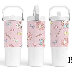 Custom Personalized 30OZ Sanrio Kawaii My Melody Bunny, Hello Kitty, Flip Straw